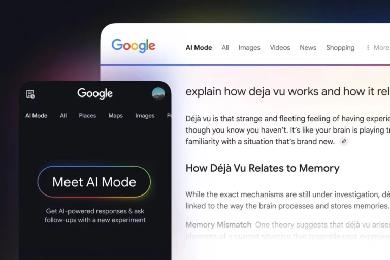 captures d'écran de google mode ia