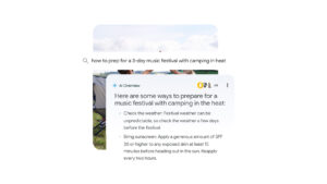 Capture d'écran du blog google sur les AI Overviews