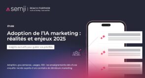 Découvrez comment les marketeurs adoptent l'IA générative, encore peu structurée en entreprise, et explorez les perspectives d'évolution pour 2025 selon l'étude Semji.