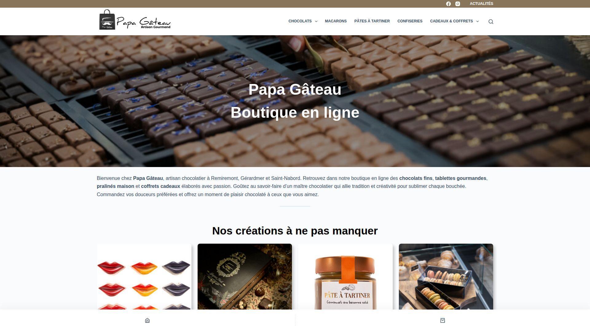 Papa Gâteau • Site eCommerce