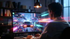 Illustration de la génération vidéo par intelligence artificielle avec Grok Imagine sur un écran informatique