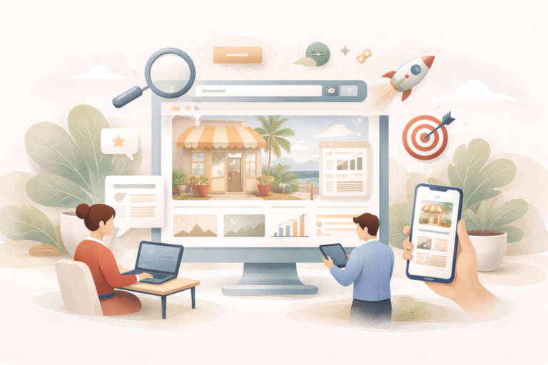 Illustration d’un site vitrine moderne pour une entreprise à Nice, avec design épuré et navigation claire